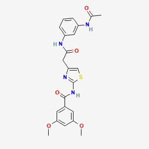 N-(4-(2-((3-acetamidophenyl)amino)-2-oxoethyl)thiazol-2-yl)-3,5-dimethoxybenzamide