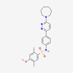 molecular formula C25H30N4O3S B3313340 N-[4-(6-azepan-1-ylpyridazin-3-yl)phenyl]-4-methoxy-2,5-dimethylbenzenesulfonamide CAS No. 946358-54-9
