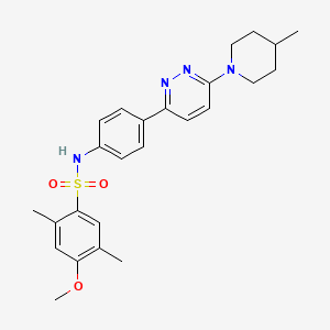 molecular formula C25H30N4O3S B3313348 4-methoxy-2,5-dimethyl-N-(4-(6-(4-methylpiperidin-1-yl)pyridazin-3-yl)phenyl)benzenesulfonamide CAS No. 946358-78-7