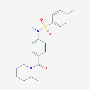 molecular formula C22H28N2O3S B3313351 N-(4-(2,6-dimethylpiperidine-1-carbonyl)phenyl)-N,4-dimethylbenzenesulfonamide CAS No. 946358-95-8