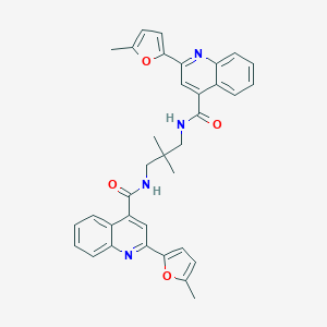 molecular formula C35H32N4O4 B331336 N,N'-(2,2-Dimethylpropane-1,3-diyl)bis(2-(5-methylfuran-2-yl)quinoline-4-carboxamide) 