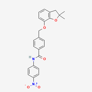 molecular formula C24H22N2O5 B3313360 4-{[(2,2-dimethyl-2,3-dihydro-1-benzofuran-7-yl)oxy]methyl}-N-(4-nitrophenyl)benzamide CAS No. 946359-21-3
