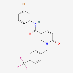 molecular formula C20H14BrF3N2O2 B3313390 N-(3-bromophenyl)-6-oxo-1-(4-(trifluoromethyl)benzyl)-1,6-dihydropyridine-3-carboxamide CAS No. 946363-88-8