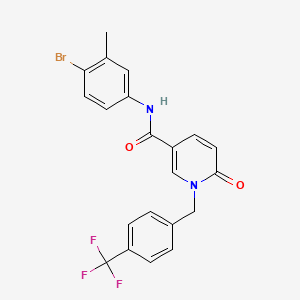 molecular formula C21H16BrF3N2O2 B3313396 N-(4-bromo-3-methylphenyl)-6-oxo-1-(4-(trifluoromethyl)benzyl)-1,6-dihydropyridine-3-carboxamide CAS No. 946364-06-3