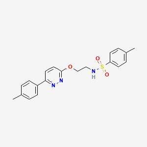 molecular formula C20H21N3O3S B3313404 4-methyl-N-(2-((6-(p-tolyl)pyridazin-3-yl)oxy)ethyl)benzenesulfonamide CAS No. 946366-23-0