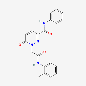 molecular formula C20H18N4O3 B3313419 6-oxo-1-(2-oxo-2-(o-tolylamino)ethyl)-N-phenyl-1,6-dihydropyridazine-3-carboxamide CAS No. 946366-59-2