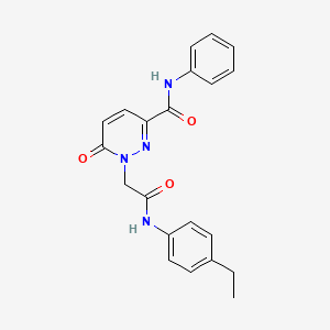 molecular formula C21H20N4O3 B3313424 1-(2-((4-ethylphenyl)amino)-2-oxoethyl)-6-oxo-N-phenyl-1,6-dihydropyridazine-3-carboxamide CAS No. 946366-62-7