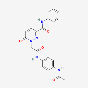 molecular formula C21H19N5O4 B3313428 1-(2-((4-acetamidophenyl)amino)-2-oxoethyl)-6-oxo-N-phenyl-1,6-dihydropyridazine-3-carboxamide CAS No. 946366-68-3