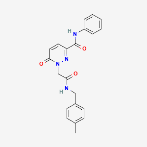 molecular formula C21H20N4O3 B3313435 1-(2-((4-methylbenzyl)amino)-2-oxoethyl)-6-oxo-N-phenyl-1,6-dihydropyridazine-3-carboxamide CAS No. 946366-93-4