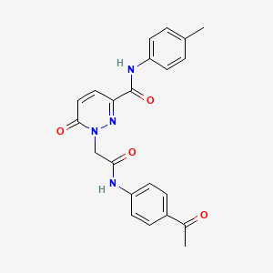 molecular formula C22H20N4O4 B3313448 1-(2-((4-acetylphenyl)amino)-2-oxoethyl)-6-oxo-N-(p-tolyl)-1,6-dihydropyridazine-3-carboxamide CAS No. 946367-13-1