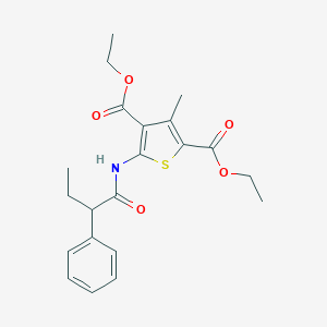 molecular formula C21H25NO5S B331346 Diethyl 3-methyl-5-[(2-phenylbutanoyl)amino]thiophene-2,4-dicarboxylate 