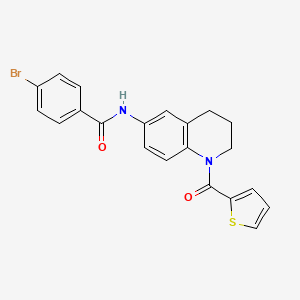molecular formula C21H17BrN2O2S B3313462 4-bromo-N-(1-(thiophene-2-carbonyl)-1,2,3,4-tetrahydroquinolin-6-yl)benzamide CAS No. 946367-71-1