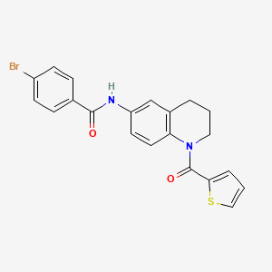 molecular formula C21H17BrN2O2S B3313462 4-bromo-N-[1-(thiophene-2-carbonyl)-1,2,3,4-tetrahydroquinolin-6-yl]benzamide CAS No. 946367-71-1