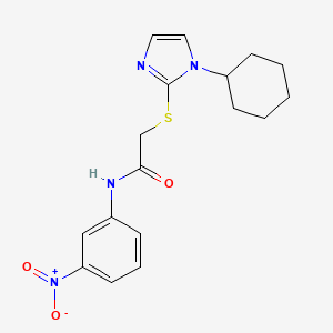 molecular formula C17H20N4O3S B3313467 2-((1-cyclohexyl-1H-imidazol-2-yl)thio)-N-(3-nitrophenyl)acetamide CAS No. 946367-75-5