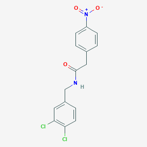molecular formula C15H12Cl2N2O3 B331347 N-(3,4-dichlorobenzyl)-2-{4-nitrophenyl}acetamide 