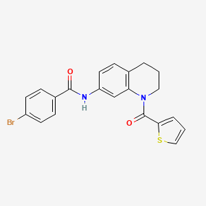 molecular formula C21H17BrN2O2S B3313472 4-bromo-N-(1-(thiophene-2-carbonyl)-1,2,3,4-tetrahydroquinolin-7-yl)benzamide CAS No. 946368-00-9