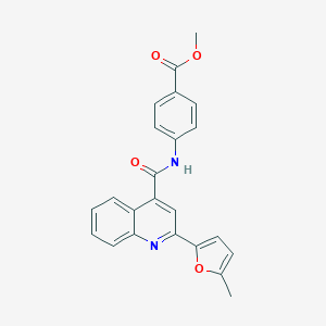 molecular formula C23H18N2O4 B331348 Methyl 4-({[2-(5-methyl-2-furyl)-4-quinolinyl]carbonyl}amino)benzoate 