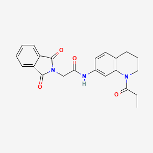 molecular formula C22H21N3O4 B3313505 2-(1,3-dioxoisoindolin-2-yl)-N-(1-propionyl-1,2,3,4-tetrahydroquinolin-7-yl)acetamide CAS No. 946369-37-5