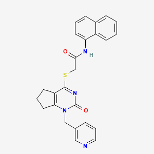 molecular formula C25H22N4O2S B3313511 N-(naphthalen-1-yl)-2-((2-oxo-1-(pyridin-3-ylmethyl)-2,5,6,7-tetrahydro-1H-cyclopenta[d]pyrimidin-4-yl)thio)acetamide CAS No. 946373-48-4