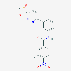 molecular formula C19H16N4O5S B3313523 3-methyl-N-(3-(6-(methylsulfonyl)pyridazin-3-yl)phenyl)-4-nitrobenzamide CAS No. 946376-39-2