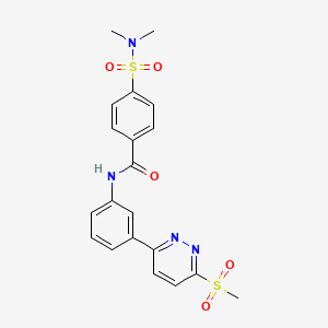 molecular formula C20H20N4O5S2 B3313530 4-(N,N-dimethylsulfamoyl)-N-(3-(6-(methylsulfonyl)pyridazin-3-yl)phenyl)benzamide CAS No. 946376-43-8