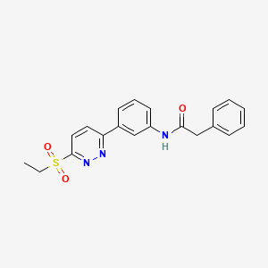 molecular formula C20H19N3O3S B3313538 N-(3-(6-(ethylsulfonyl)pyridazin-3-yl)phenyl)-2-phenylacetamide CAS No. 946376-55-2