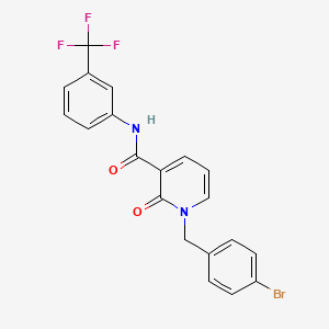 molecular formula C20H14BrF3N2O2 B3313570 1-(4-bromobenzyl)-2-oxo-N-(3-(trifluoromethyl)phenyl)-1,2-dihydropyridine-3-carboxamide CAS No. 946379-77-7