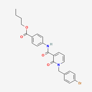 molecular formula C24H23BrN2O4 B3313574 Butyl 4-(1-(4-bromobenzyl)-2-oxo-1,2-dihydropyridine-3-carboxamido)benzoate CAS No. 946379-86-8