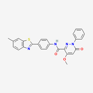 molecular formula C26H20N4O3S B3313577 4-methoxy-N-[4-(6-methyl-1,3-benzothiazol-2-yl)phenyl]-6-oxo-1-phenyl-1,6-dihydropyridazine-3-carboxamide CAS No. 946379-99-3