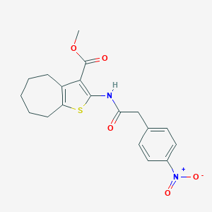 methyl 2-[({4-nitrophenyl}acetyl)amino]-5,6,7,8-tetrahydro-4H-cyclohepta[b]thiophene-3-carboxylate