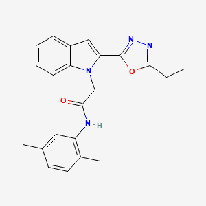 molecular formula C22H22N4O2 B3313595 N-(2,5-dimethylphenyl)-2-[2-(5-ethyl-1,3,4-oxadiazol-2-yl)-1H-indol-1-yl]acetamide CAS No. 946381-01-7