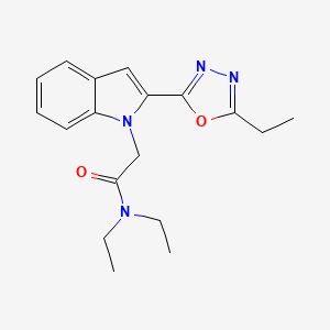 N,N-diethyl-2-(2-(5-ethyl-1,3,4-oxadiazol-2-yl)-1H-indol-1-yl)acetamide