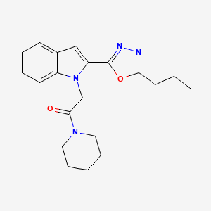 molecular formula C20H24N4O2 B3313638 1-(2-oxo-2-piperidin-1-ylethyl)-2-(5-propyl-1,3,4-oxadiazol-2-yl)-1H-indole CAS No. 946381-49-3