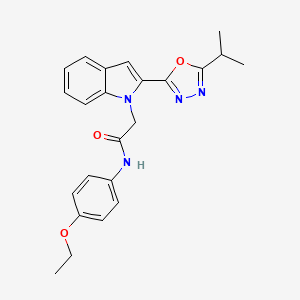 molecular formula C23H24N4O3 B3313703 N-(4-ethoxyphenyl)-2-(2-(5-isopropyl-1,3,4-oxadiazol-2-yl)-1H-indol-1-yl)acetamide CAS No. 946382-27-0