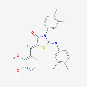 molecular formula C27H26N2O3S B331372 3-(3,4-Dimethylphenyl)-2-[(3,4-dimethylphenyl)imino]-5-(2-hydroxy-3-methoxybenzylidene)-1,3-thiazolidin-4-one 