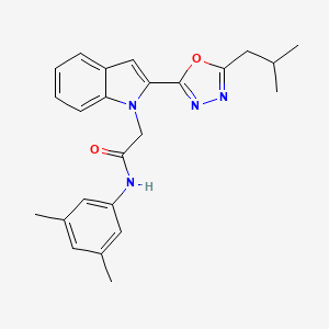 molecular formula C24H26N4O2 B3313720 N-(3,5-dimethylphenyl)-2-(2-(5-isobutyl-1,3,4-oxadiazol-2-yl)-1H-indol-1-yl)acetamide CAS No. 946382-87-2