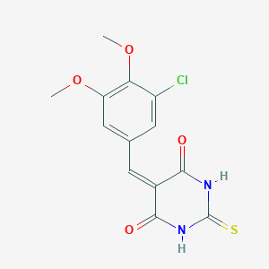 molecular formula C13H11ClN2O4S B331373 5-(3-chloro-4,5-dimethoxybenzylidene)-2-thioxodihydropyrimidine-4,6(1H,5H)-dione 