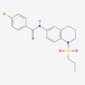 molecular formula C19H21BrN2O3S B3313734 4-bromo-N-(1-(propylsulfonyl)-1,2,3,4-tetrahydroquinolin-6-yl)benzamide CAS No. 946383-52-4