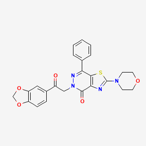molecular formula C24H20N4O5S B3313757 5-(2-(benzo[d][1,3]dioxol-5-yl)-2-oxoethyl)-2-morpholino-7-phenylthiazolo[4,5-d]pyridazin-4(5H)-one CAS No. 946383-90-0