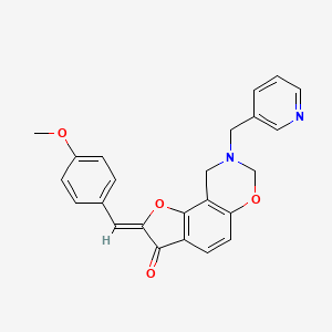 molecular formula C24H20N2O4 B3313767 (Z)-2-(4-methoxybenzylidene)-8-(pyridin-3-ylmethyl)-8,9-dihydro-2H-benzofuro[7,6-e][1,3]oxazin-3(7H)-one CAS No. 946385-67-7