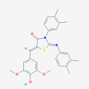 molecular formula C28H28N2O4S B331378 3-(3,4-Dimethylphenyl)-2-[(3,4-dimethylphenyl)imino]-5-(4-hydroxy-3,5-dimethoxybenzylidene)-1,3-thiazolidin-4-one 