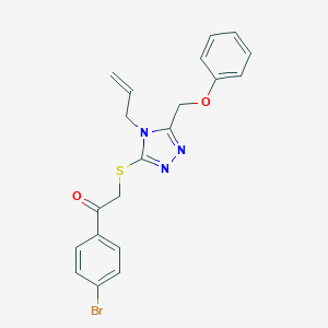 molecular formula C20H18BrN3O2S B331380 2-{[4-allyl-5-(phenoxymethyl)-4H-1,2,4-triazol-3-yl]sulfanyl}-1-(4-bromophenyl)ethanone 