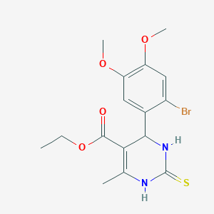 molecular formula C16H19BrN2O4S B331382 Ethyl 4-(2-bromo-4,5-dimethoxyphenyl)-6-methyl-2-thioxo-1,2,3,4-tetrahydro-5-pyrimidinecarboxylate 