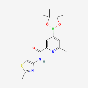 molecular formula C17H22BN3O3S B3313829 2-Methyl-6-((2-methylthiazol-4-yl)carbamoyl)pyridine-4-boronic acid pinacol ester CAS No. 947179-29-5