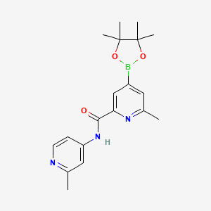 molecular formula C19H24BN3O3 B3313834 2-Methyl-6-((2-methylpyridin-4-yl)carbamoyl)pyridine-4-boronic acid pinacol ester CAS No. 947179-30-8
