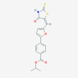 molecular formula C18H15NO4S2 B331385 Isopropyl 4-{5-[(4-oxo-2-thioxo-1,3-thiazolidin-5-ylidene)methyl]-2-furyl}benzoate 