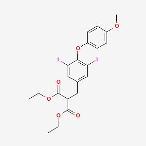molecular formula C21H22I2O6 B3313985 Diethyl 2-(3,5-diiodo-4-(4-methoxyphenoxy)benzyl)malonate CAS No. 94861-76-4