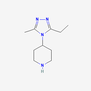 molecular formula C10H18N4 B3314003 4-(3-Ethyl-5-methyl-4H-1,2,4-triazol-4-YL)piperidine CAS No. 949100-20-3
