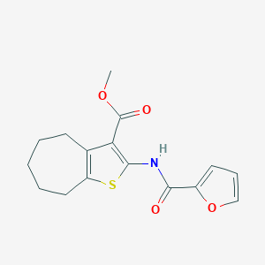 molecular formula C16H17NO4S B331401 methyl 2-(2-furoylamino)-5,6,7,8-tetrahydro-4H-cyclohepta[b]thiophene-3-carboxylate 