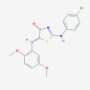 molecular formula C18H15BrN2O3S B331402 (5Z)-2-(4-bromoanilino)-5-[(2,5-dimethoxyphenyl)methylidene]-1,3-thiazol-4-one 